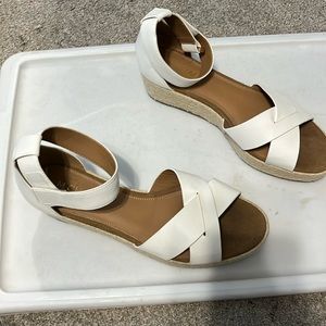 White wedge sandals
